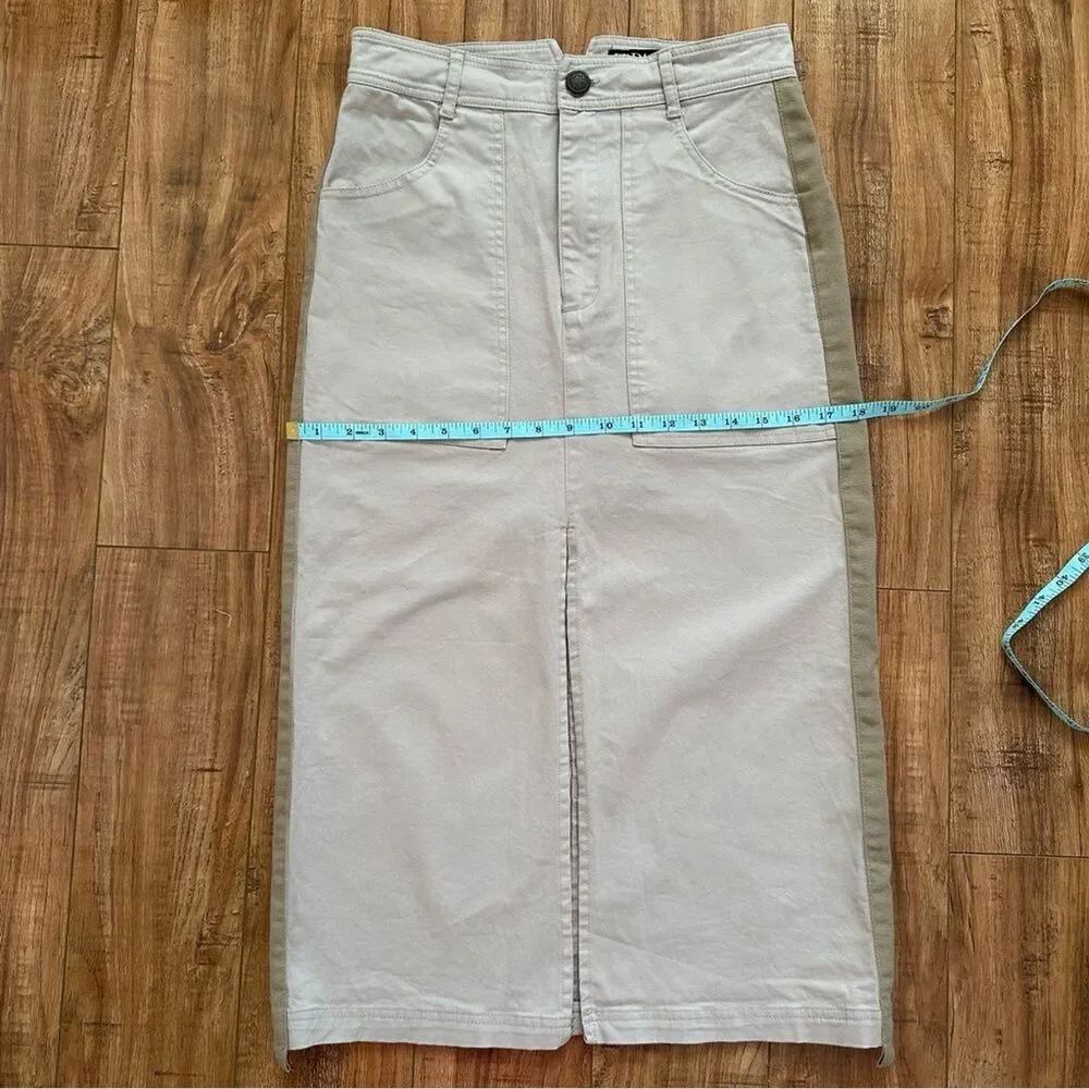 Zara Straight Midi Skirt Front Slit Pockets Size Medium